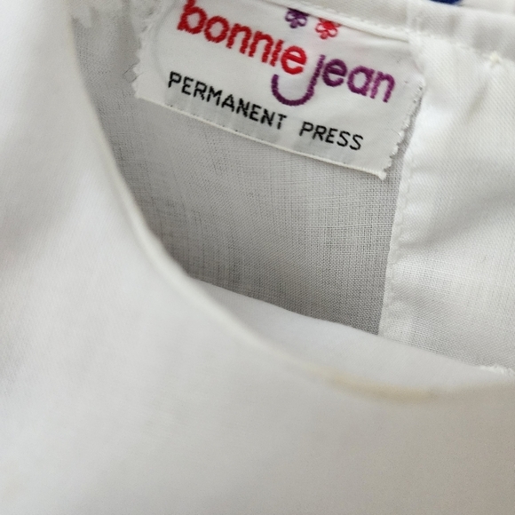 BONNIE JEAN x VINTAGE Sailor anchor little girl's dress‎ white nautical - Picture 9 of 10